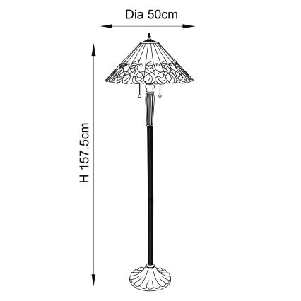 Endon 64192 - Gulvlampe JAMELIA 2xE27/60W/230V Ø 50 cm