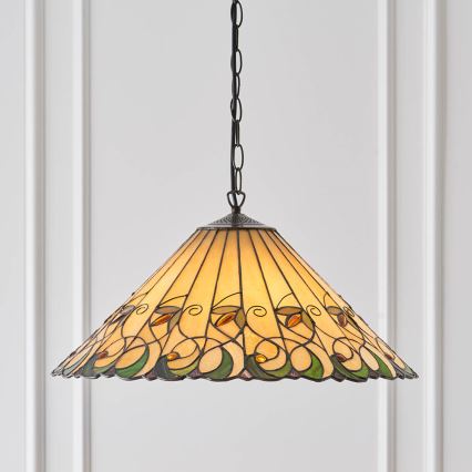 Endon 64194 - Kædeophængt Tiffany-lysekrone JAMELIA 3xE27/60W/230V Ø 50 cm