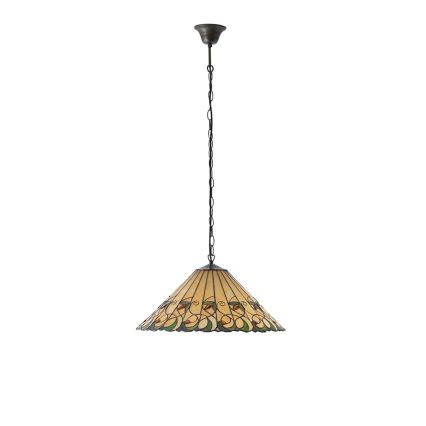 Endon 64194 - Kædeophængt Tiffany-lysekrone JAMELIA 3xE27/60W/230V Ø 50 cm