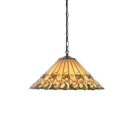 Endon 64194 - Kædeophængt Tiffany-lysekrone JAMELIA 3xE27/60W/230V Ø 50 cm