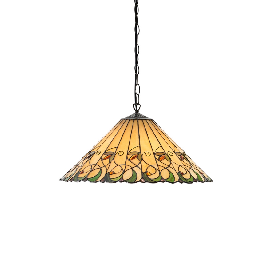 Endon 64194 - Kædeophængt Tiffany-lysekrone JAMELIA 3xE27/60W/230V Ø 50 cm