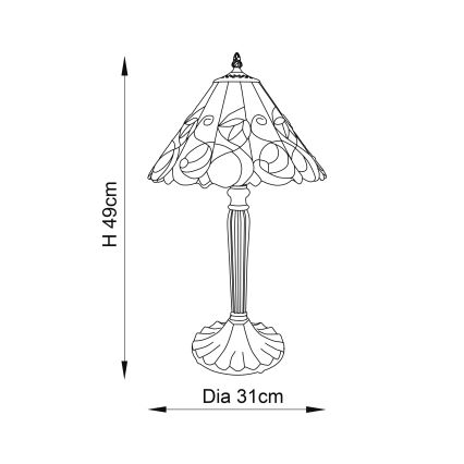 Endon 64195 - Bordlampe JAMELIA 1xE27/60W/230V Ø 31 cm