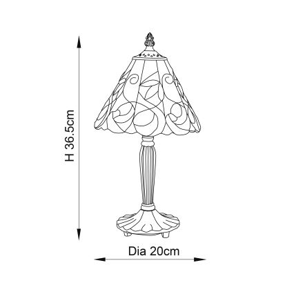 Endon 64196 - Bordlampe JAMELIA 1xE14/40W/230V diameter 20 cm