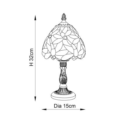 Endon 64246 - Bordlampe LORETTE 1xE14/40W/230V diameter 15 cm