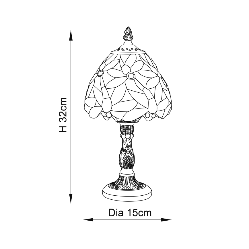 Endon 64246 - Bordlampe LORETTE 1xE14/40W/230V diameter 15 cm
