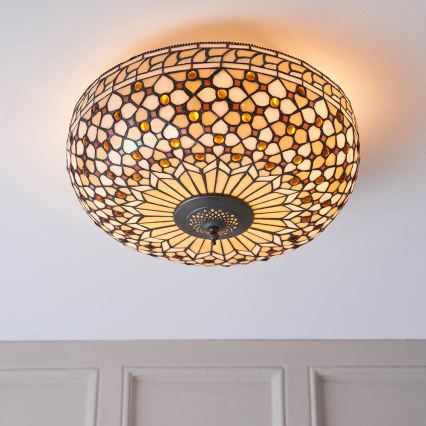 Endon 64276 - Loftlampe Tiffany MILLE FEUX 2xE27/60W/230V Ø 45 cm