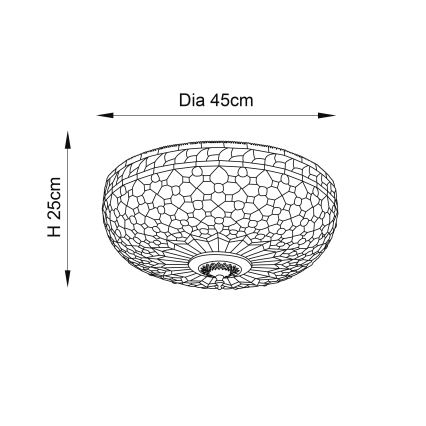 Endon 64276 - Loftlampe Tiffany MILLE FEUX 2xE27/60W/230V Ø 45 cm