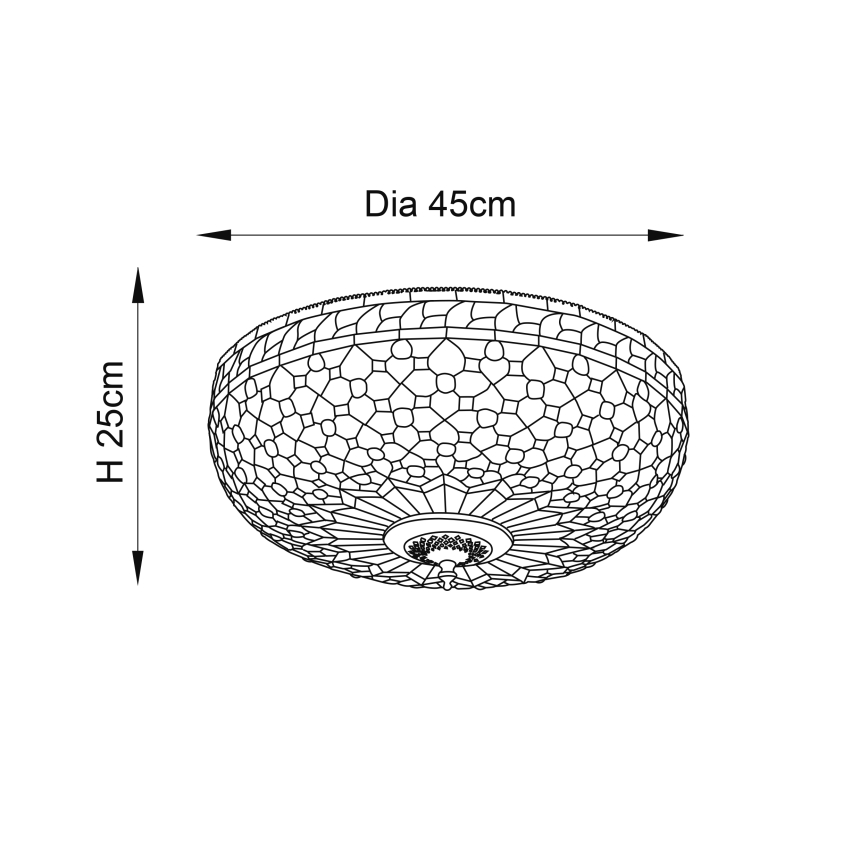 Endon 64276 - Loftlampe Tiffany MILLE FEUX 2xE27/60W/230V Ø 45 cm
