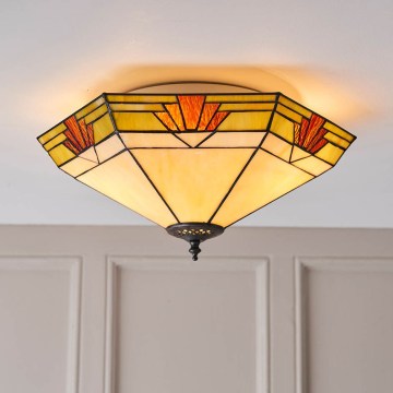 Endon 64284 - Loftlampe Tiffany NEVADA 2xE27/60W/230V Ø 40 cm