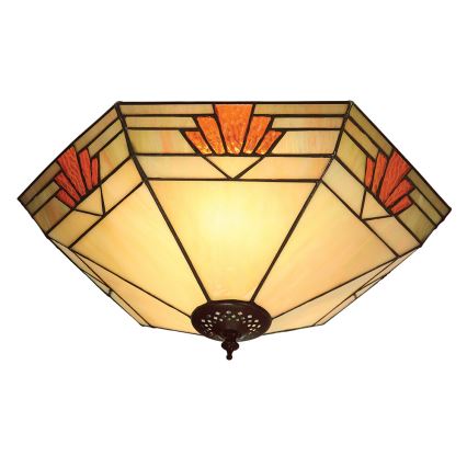 Endon 64284 - Loftlampe Tiffany NEVADA 2xE27/60W/230V Ø 40 cm