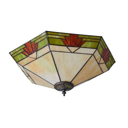 Endon 64284 - Loftlampe Tiffany NEVADA 2xE27/60W/230V Ø 40 cm