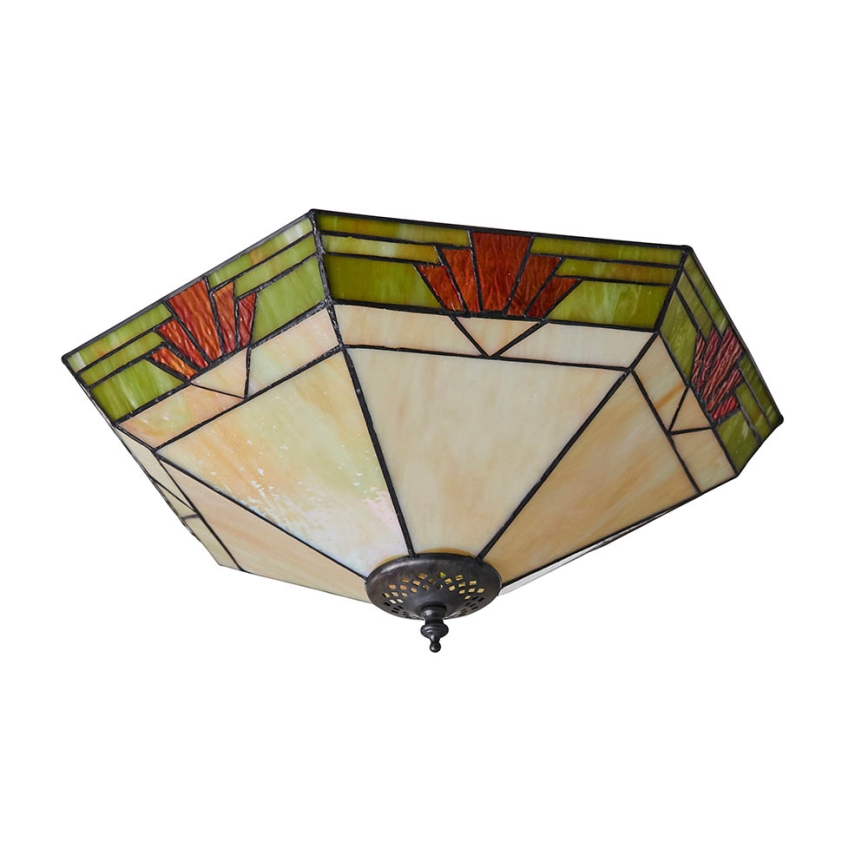Endon 64284 - Loftlampe Tiffany NEVADA 2xE27/60W/230V Ø 40 cm
