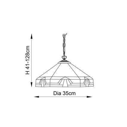 Endon 64285 - Kædeophængt Tiffany-lysekrone NEVADA 1x E27/60W/230V Ø 35 cm