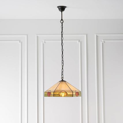 Endon 64285 - Pendel med kædeophæng NEVADA 1xE27/60W/230V diameter 35 cm