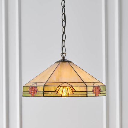 Endon 64285 - Pendel med kædeophæng NEVADA 1xE27/60W/230V diameter 35 cm
