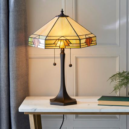 Endon 64286 - Bordlampe NEVADA 2xE27/60W/230V diameter 40 cm