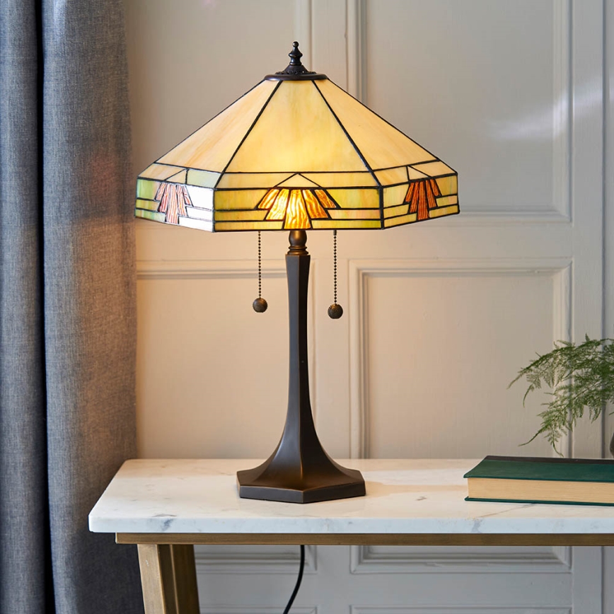 Endon 64286 - Bordlampe NEVADA 2xE27/60W/230V diameter 40 cm