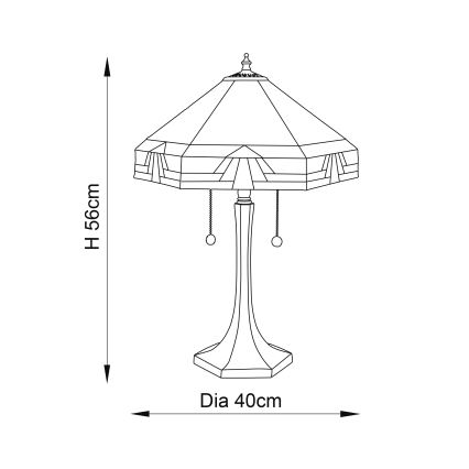 Endon 64286 - Bordlampe NEVADA 2xE27/60W/230V diameter 40 cm
