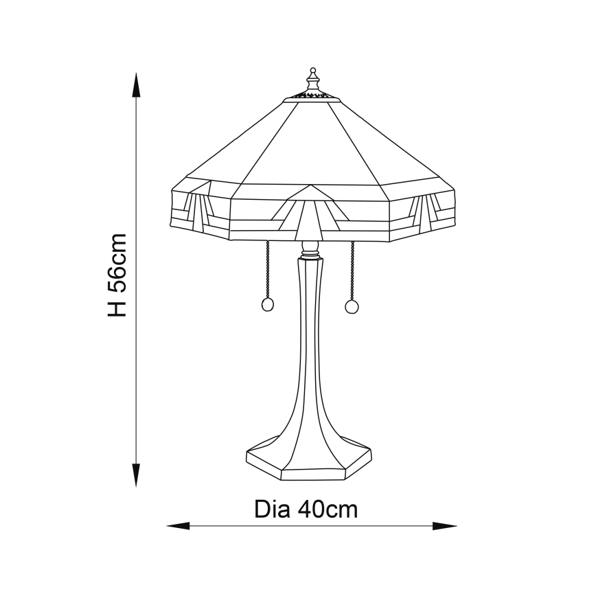 Endon 64286 - Bordlampe NEVADA 2xE27/60W/230V diameter 40 cm