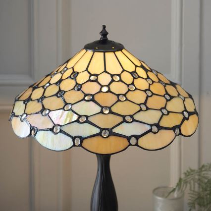 Endon 64301 - Bordlampe Tiffany PEARL 1xE27/60W/230V Ø 37 cm