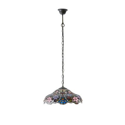 Endon 64325 - Kædeophængt Tiffany-lysekrone SULLIVAN 1xE27/60W/230V Ø 40 cm