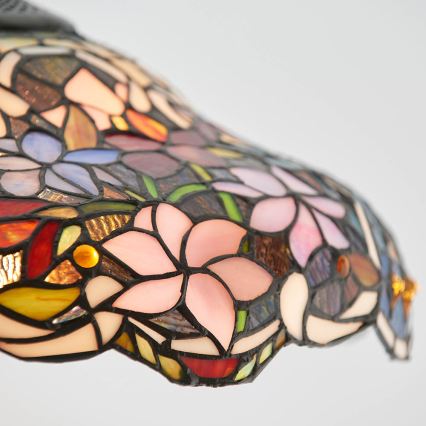 Endon 64325 - Kædeophængt Tiffany-lysekrone SULLIVAN 1xE27/60W/230V Ø 40 cm