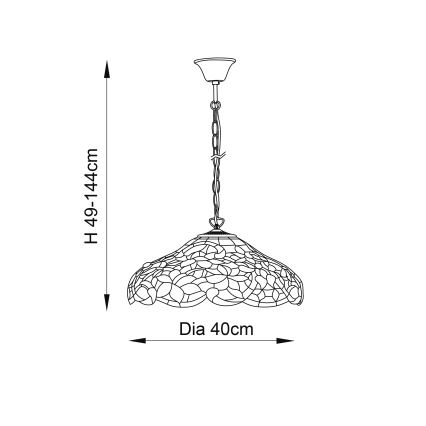 Endon 64325 - SULLIVAN kædeophængt lysekrone 1xE27/60W/230V Ø 40 cm