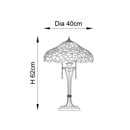 Endon 64326 - Bordlampe SULLIVAN 2xE27/60W/230V diameter 40 cm