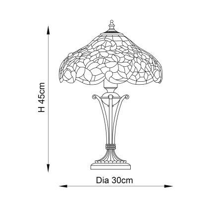 Endon 64327 - Bordlampe SULLIVAN 2xE14/40W/230V diameter 30 cm