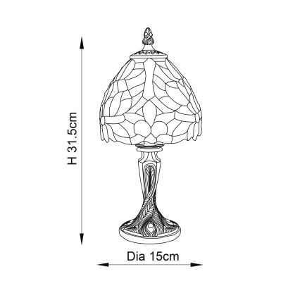Endon 64331 - Bordlampe Tiffany SYLVETTE 1xE14/40W/230V Ø 15 cm