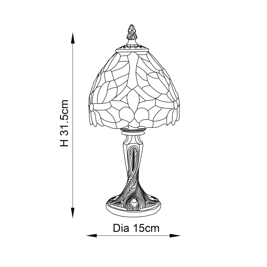 Endon 64331 - Bordlampe Tiffany SYLVETTE 1xE14/40W/230V Ø 15 cm