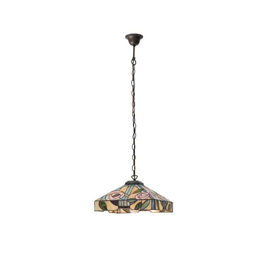 Endon 64385 - Kædeophængt Tiffany WILLOW lysekrone 1xE27/60W/230V Ø 35 cm