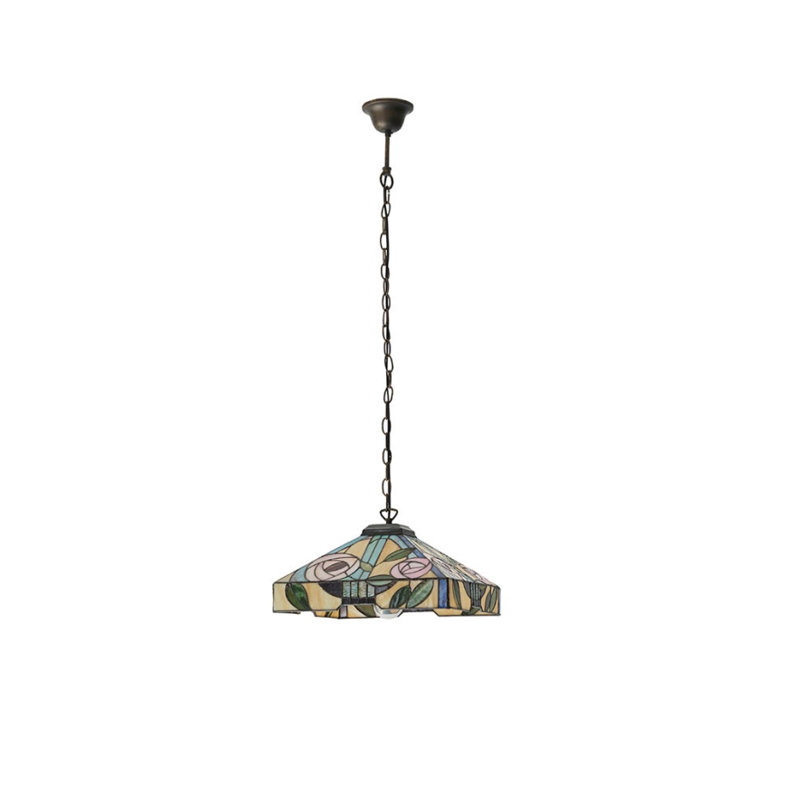 Endon 64385 - Kædeophængt Tiffany WILLOW lysekrone 1xE27/60W/230V Ø 35 cm