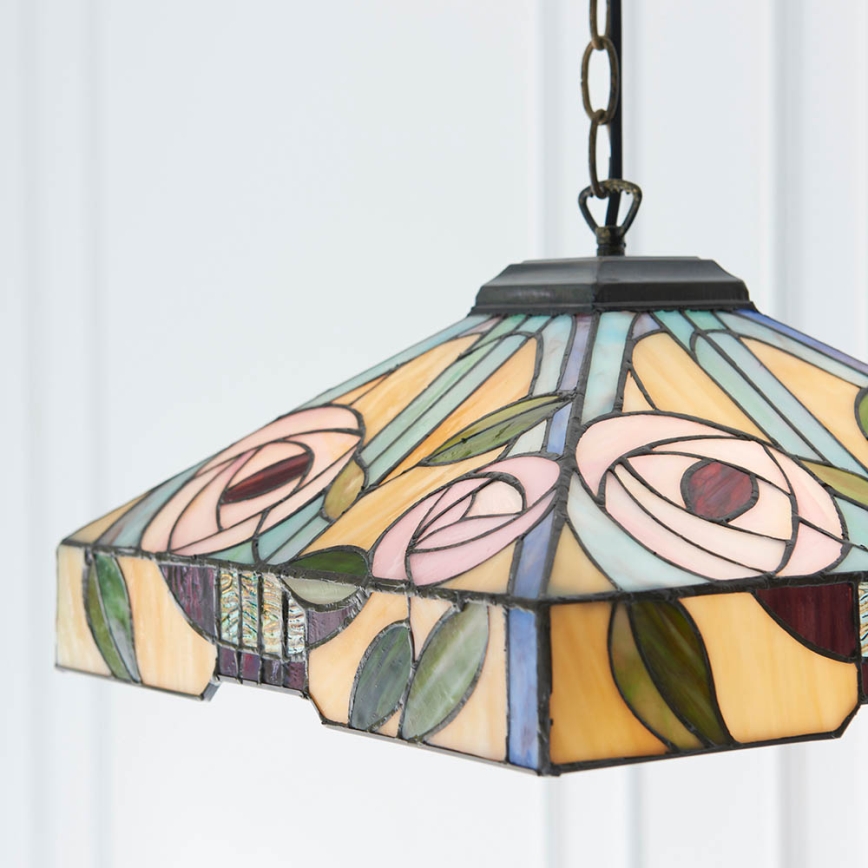Endon 64385 - Kædeophængt Tiffany WILLOW lysekrone 1xE27/60W/230V Ø 35 cm