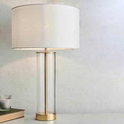 Endon 68802 - Dæmpbar touch-bordlampe LESSINA 1xE27/10W/230V guld/hvid