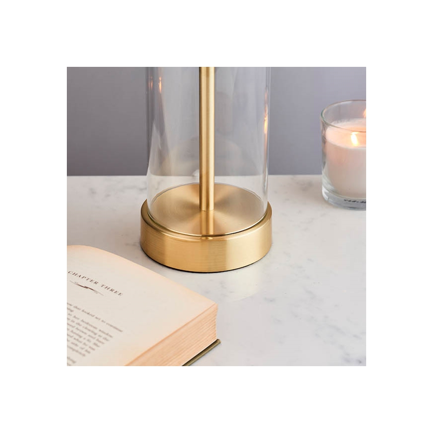 Endon 68802 - Dæmpbar touch-bordlampe LESSINA 1xE27/10W/230V guld/hvid