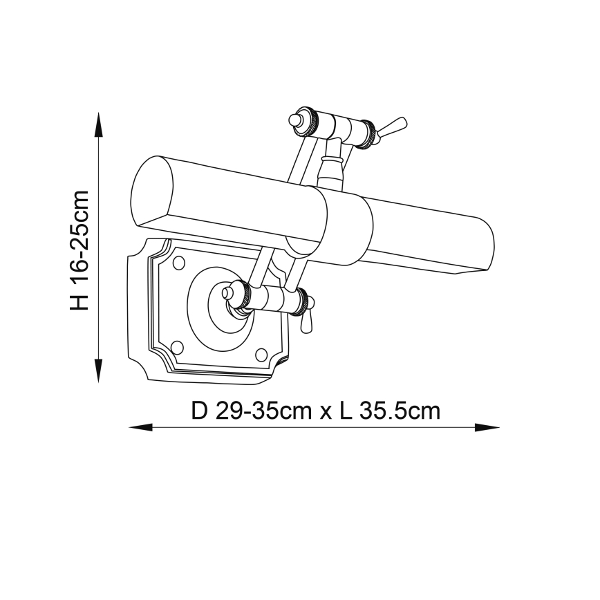Endon 69832 - Billedlampe WINCHESTER 2xE14/6W/230V 35,5 cm messing