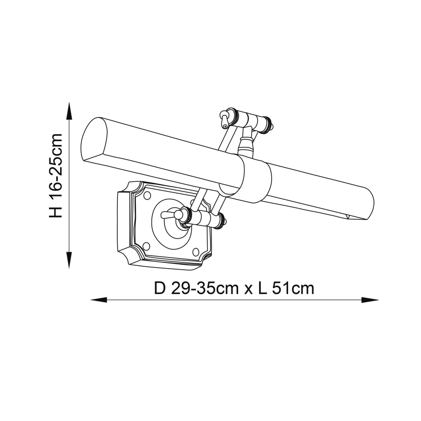 Endon 69833 - Billedlampe WINCHESTER 2xE14/6W/230V 51 cm messing