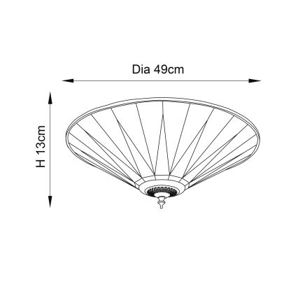 Endon 70240 - Loftlampe DARK STAR 2xE27/40W/230V diameter 49 cm
