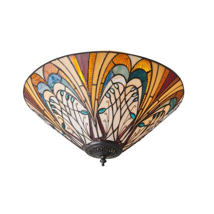Endon 70241 - Tiffany loftlampe HECTOR 2xE27/60W/230V Ø 40 cm
