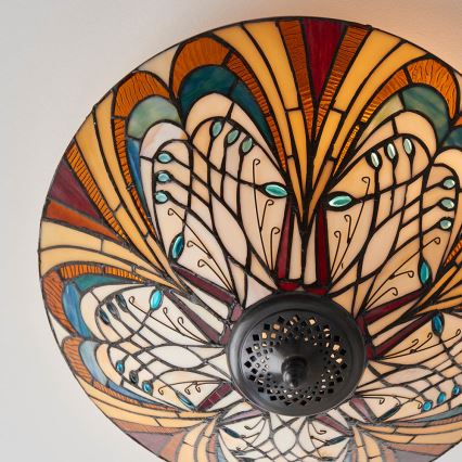 Endon 70241 - Tiffany loftlampe HECTOR 2xE27/60W/230V Ø 40 cm