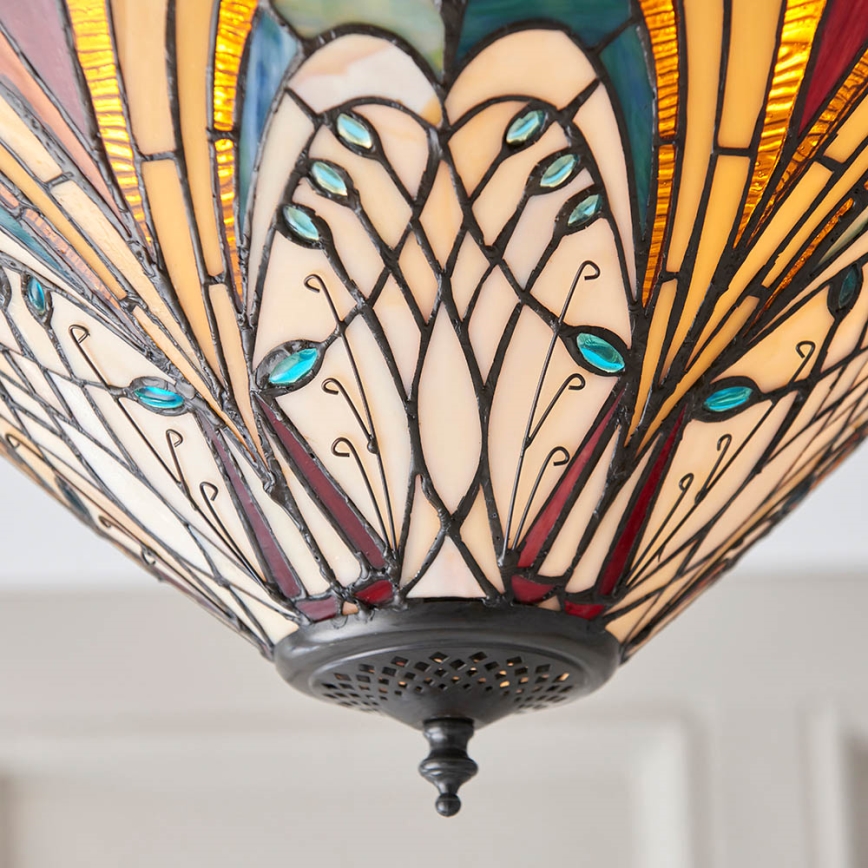 Endon 70241 - Tiffany loftlampe HECTOR 2xE27/60W/230V Ø 40 cm