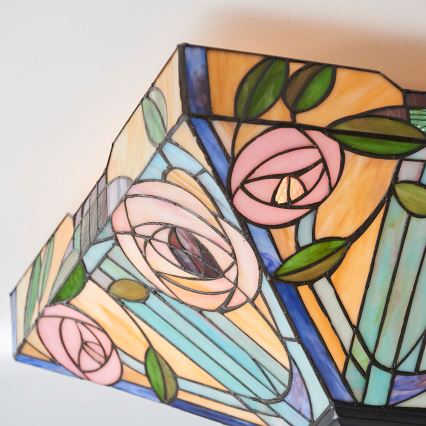 Endon 70698 - Tiffany WILLOW loftlampe 2xE27/60W/230V