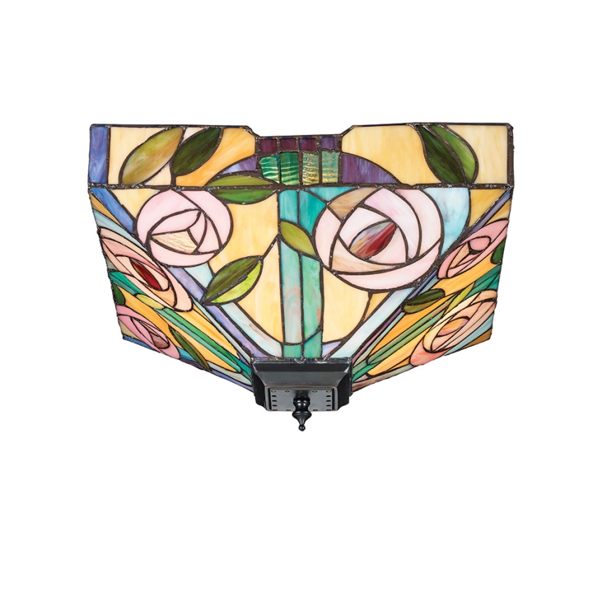 Endon 70699 - Tiffany loftlampe WILLOW 2xE27/60W/230V 35x35 cm