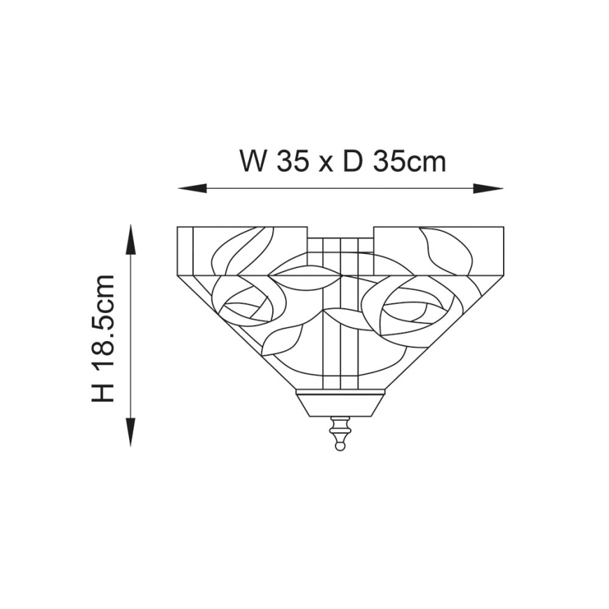 Endon 70699 - Tiffany loftlampe WILLOW 2xE27/60W/230V 35x35 cm