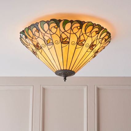 Endon 70706 - Tiffany JAMELIA loftlampe 2xE27/60W/230V Ø 50 cm