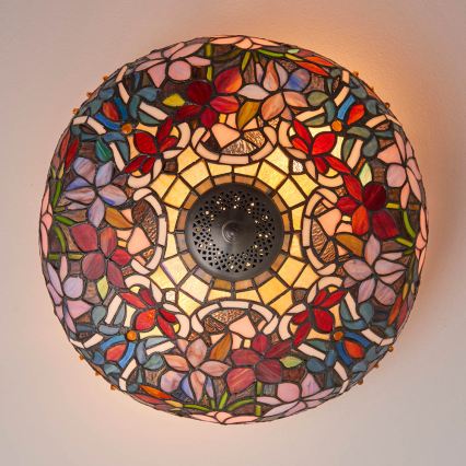 Endon 70709 - Loftlampe Tiffany SULLIVAN 2xE27/60W/230V Ø 40 cm