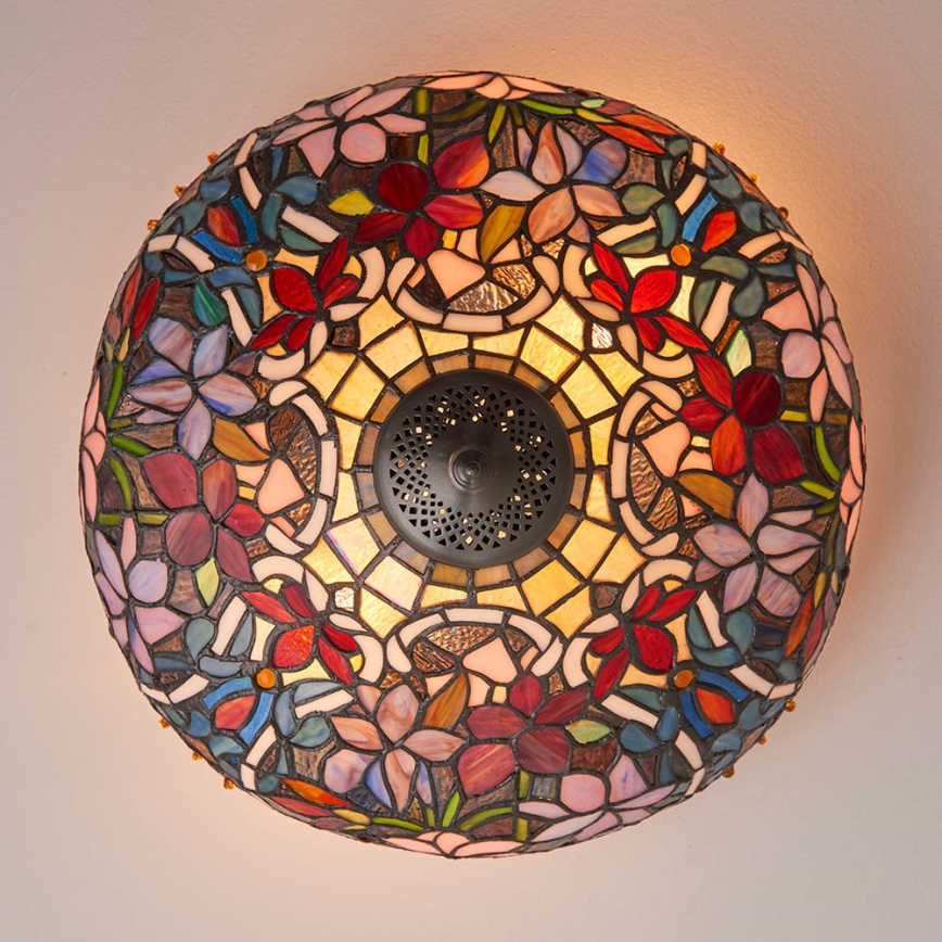 Endon 70709 - Loftlampe Tiffany SULLIVAN 2xE27/60W/230V Ø 40 cm