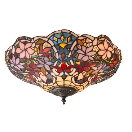 Endon 70709 - Loftlampe Tiffany SULLIVAN 2xE27/60W/230V Ø 40 cm