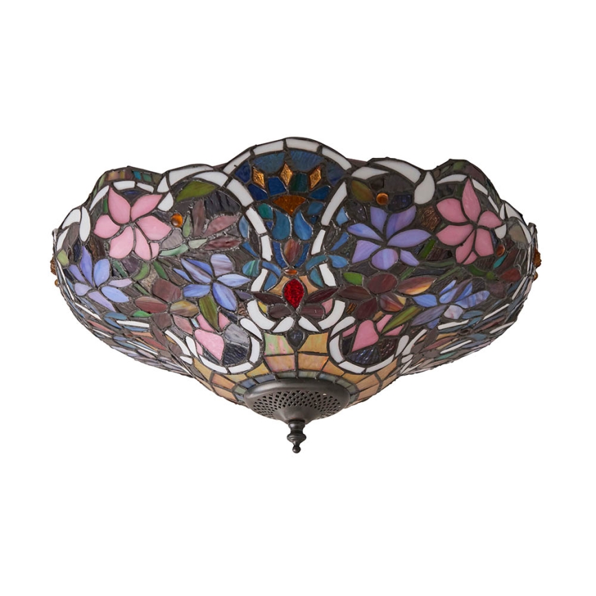 Endon 70709 - Loftlampe Tiffany SULLIVAN 2xE27/60W/230V Ø 40 cm